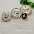 Fashion 2 Holes Gold Plating ABS Plastic Overcoat Button